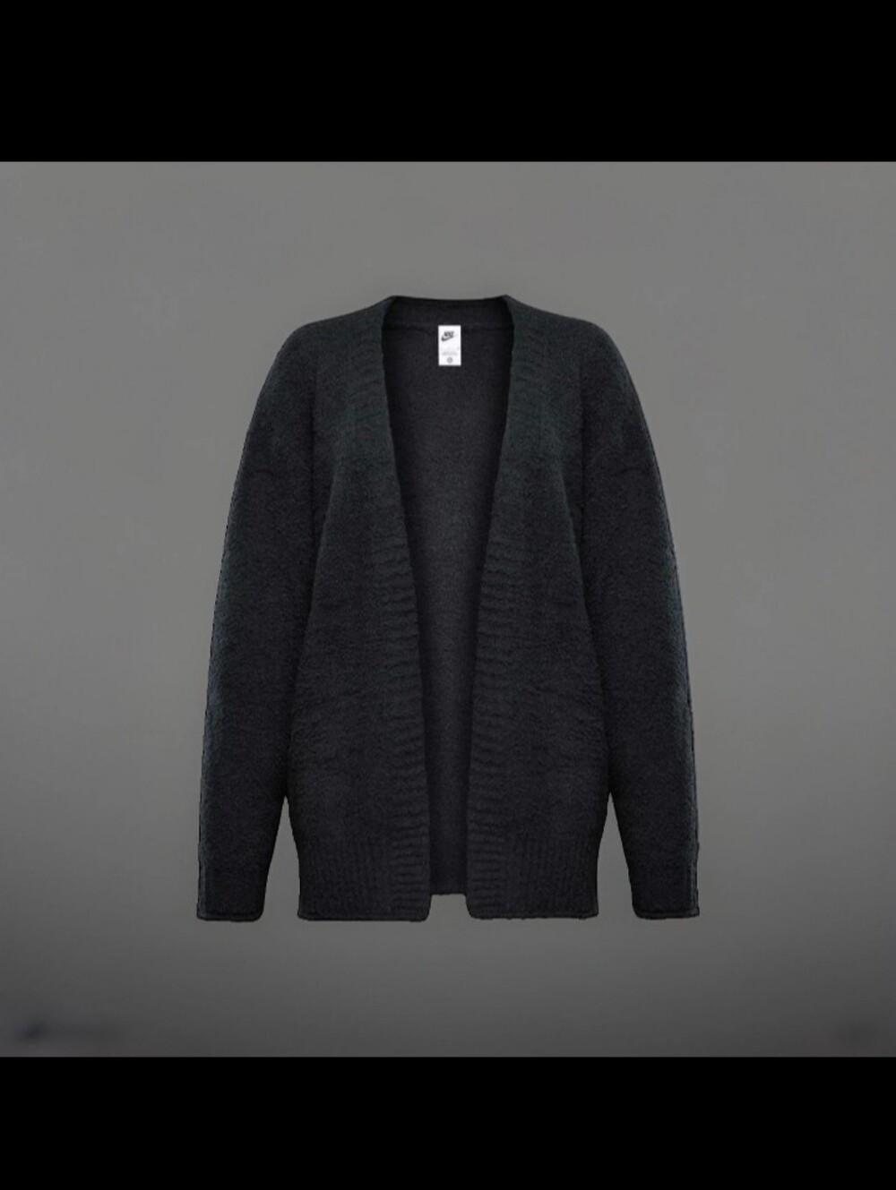 Nike Women's Cozy Knit Bouclé Oversized Cardigan All Over Print Size Large - Picture 4 of 9